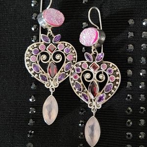 NICKY BUTLER RAJ LIMITED EDITION COLLECTION 925 Sterling Silver Druzy Earrings